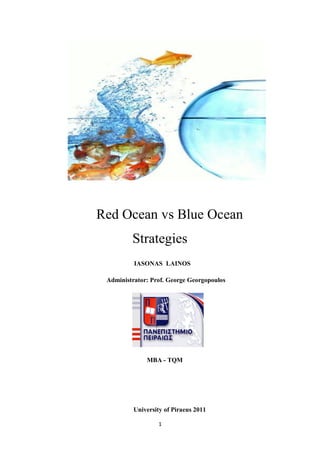 1
Red Ocean vs Blue Ocean
Strategies
IASONAS LAINOS
Administrator: Prof. George Georgopoulos
MBA - TQM
University of Piraeus 2011
 