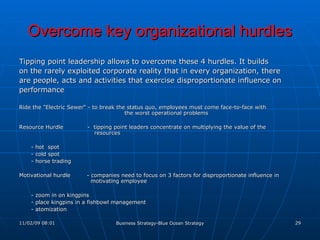 Overcome key organizational hurdles <ul><li>Tipping point leadership allows to overcome these 4 hurdles. It builds </li></...