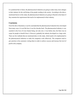Business Strategy Analysis of The Global Pharmaceutical Industry | PDF