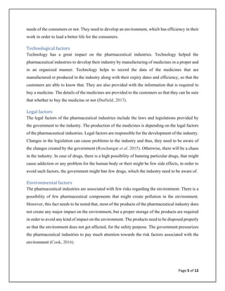 Business Strategy Analysis of The Global Pharmaceutical Industry | PDF