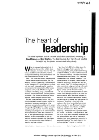 Business strategy review the heart of leadership