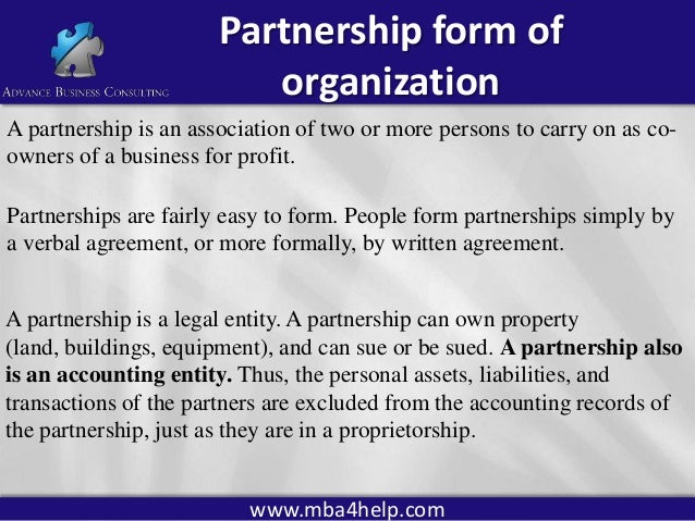 business structure 1 partnership form of business