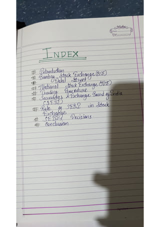 Business Studies Class 12 Project On Stock Exchange Pdf