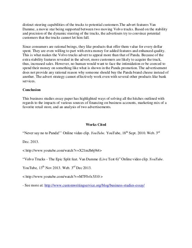 Business studies essays