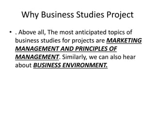 Business studies project and case studies | PPTX