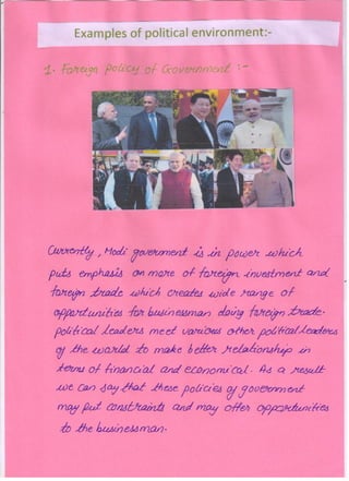 Business Environment project class 12 cbse