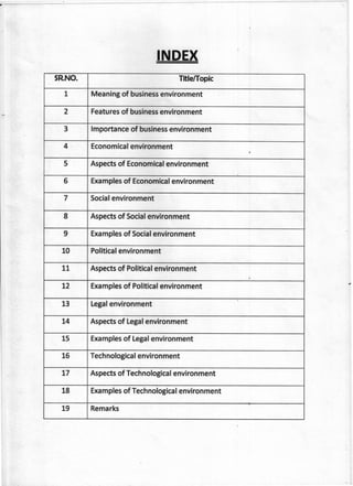 Business Environment project class 12 cbse