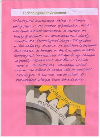 Business Environment project class 12 cbse