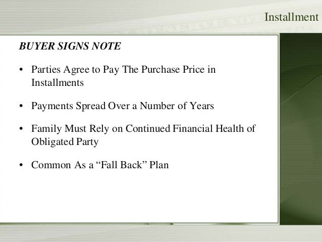 Business succession plan buyout option