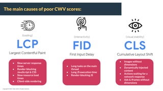#SMXCopyright © 2020, Ryte GmbH, All rights reserved
The main causes of poor CWV scores:
● Slow server response
times
● Re...