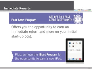 Immediate Rewards
Offers you the opportunity to earn an
immediate return and more on your initial
start-up cost.
Fast Star...
