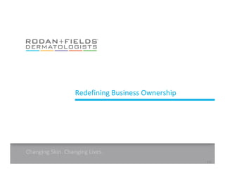 Redefining Business Ownership




Changing Skin. Changing Lives.
                                                   [ 1 ]
 