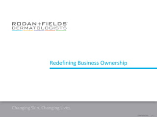 Redefining Business Ownership




Changing Skin. Changing Lives.
                                                   CONFIDENTIAL   [1]
 