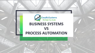 BUSINESS SYSTEMS
VS
PROCESS AUTOMATION
 