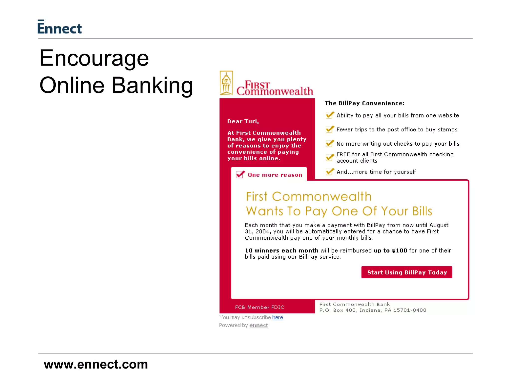 Encourage  Online Banking 