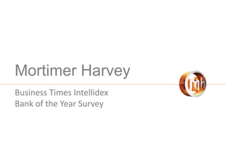 Mortimer Harvey
Business Times Intellidex
Bank of the Year Survey
 