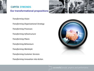 Our transformational propositions
Transforming Vision
Transforming Organisational Strategy
Transforming Processes
Transfor...