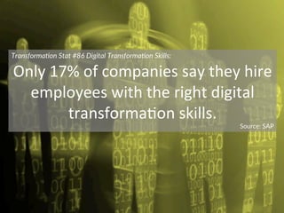 Transforma)on  Stat  #86  Digital  Transforma)on  Skills:  
Only	
  17%	
  of	
  companies	
  say	
  they	
  hire	
  
empl...