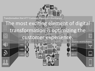 Transforma)on  Stat  #77  Customer  Experience  Importance:  
The	
  most	
  exci0ng	
  element	
  of	
  digital	
  
trans...