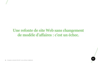 Une refonte de site Web sans changement
                     de modèle d’affaires : c’est un échec.




                                                                       93
93.   Stratégie et créativité Web JIP © 2012 w.illi.am/ Confidentiel
 