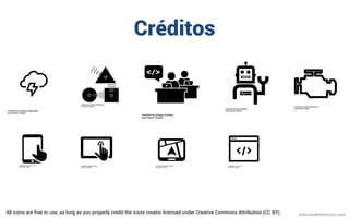 Créditos
mauriciobitencourt.comAll icons are free to use, as long as you properly credit the icons creator licensed under Creative Commons Attribution (CC BY).
 