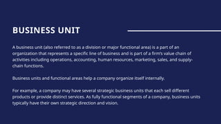 Business Unit Level Strategies and Functional Level Strategies .pptx