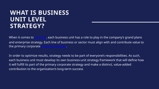 Business Unit Level Strategies and Functional Level Strategies .pptx