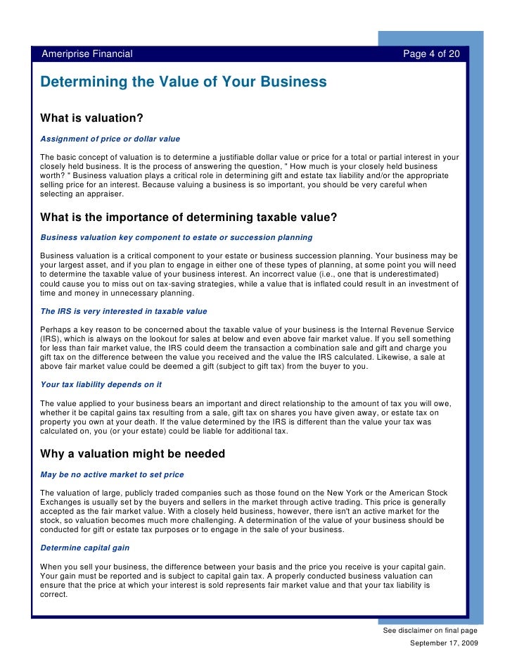 Business Valuations - A Necessary Part Of Buy Sell Agreements