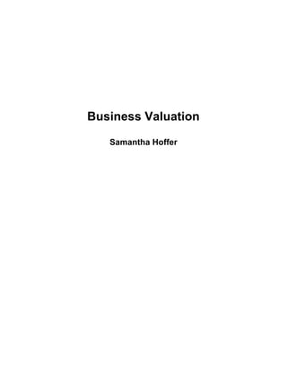 Business Valuation
Samantha Hoffer
 