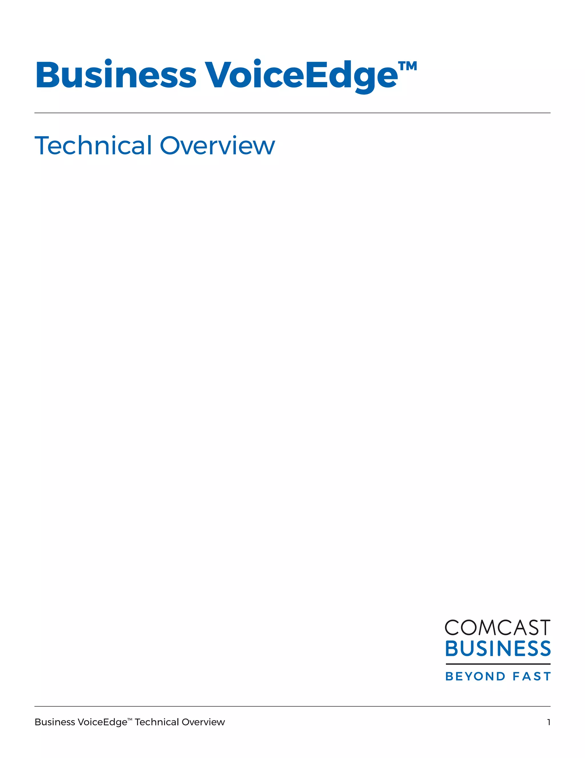 1Business VoiceEdge™
Technical Overview
Business VoiceEdge™
Technical Overview
 