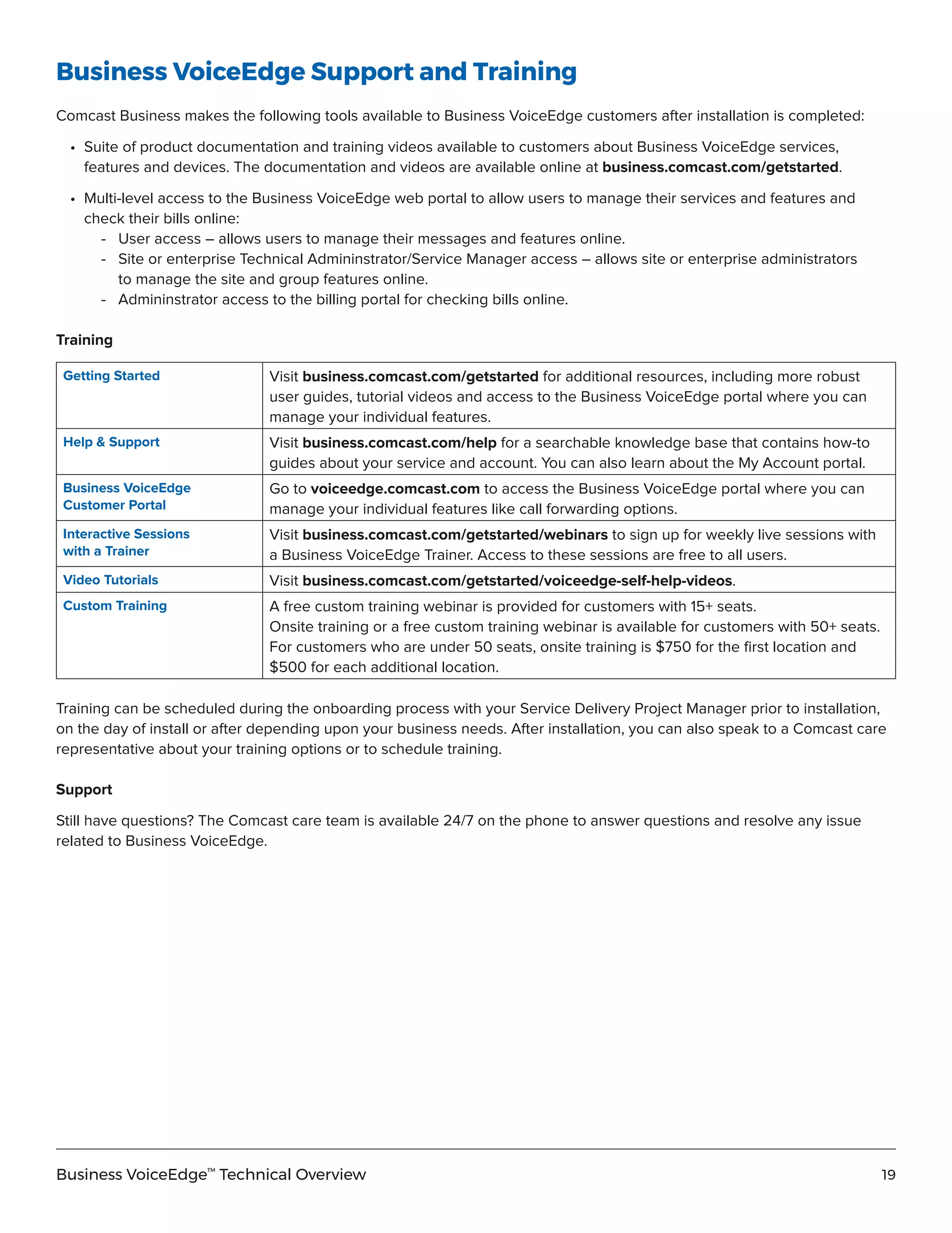 Comcast Business voice edge technical overview | PDF