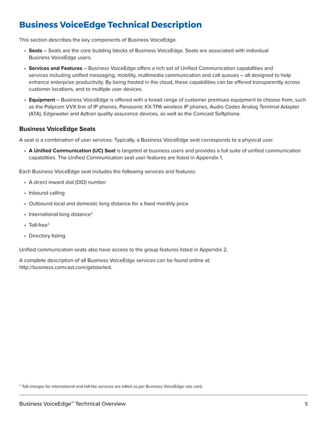 Comcast Business voice edge technical overview | PDF