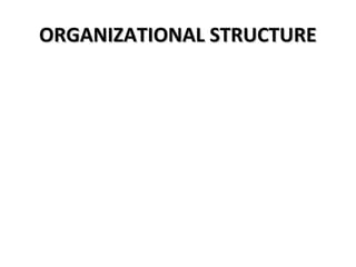 ORGANIZATIONAL STRUCTUREORGANIZATIONAL STRUCTURE
 