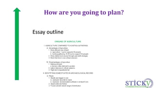 How are you going to plan? 
Essay outline 
 