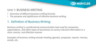 Business Writing Skills for Oil and Gas Managers | PPTX