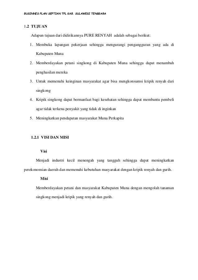 Businnes Plan Kripik Singkong
