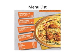 Menu List
 