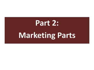 Part 2:
Marketing Parts
 