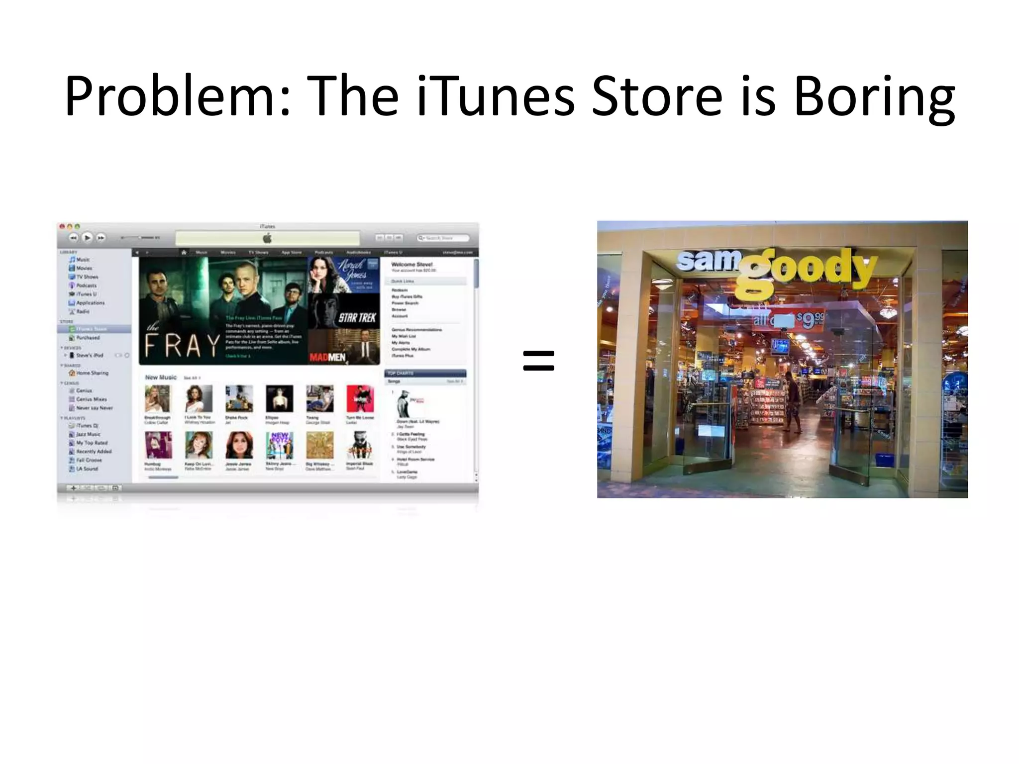 Problem: The iTunes Store is Boring



                 =
 