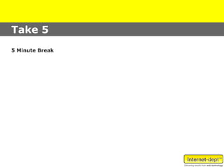 Take 5
5 Minute Break
 