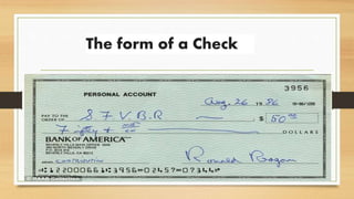 The form of a Check 
 