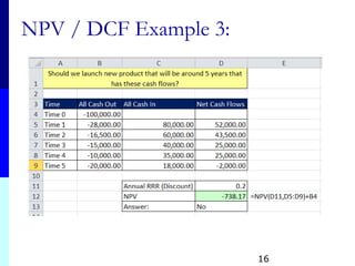 NPV / DCF Example 3:
16
 