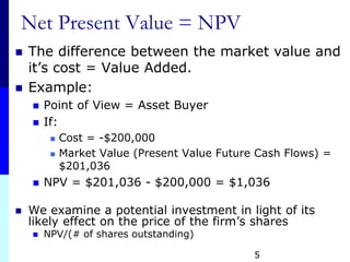 NPV is net present value of document.ppt