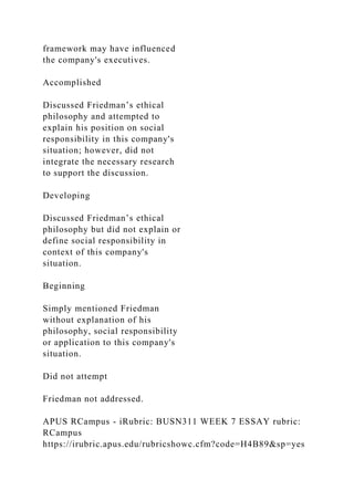 BUSN311 WEEK 5 WRITING ASSIGNMENTRESEARCH PAPER OUTLINE (Graded.docx