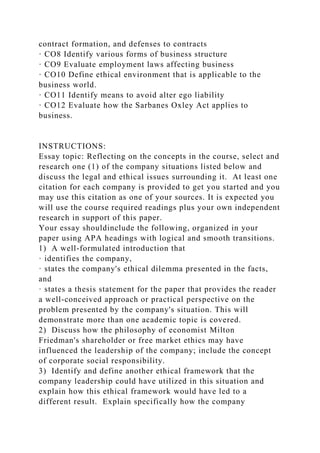BUSN311 WEEK 5 WRITING ASSIGNMENTRESEARCH PAPER OUTLINE (Graded.docx