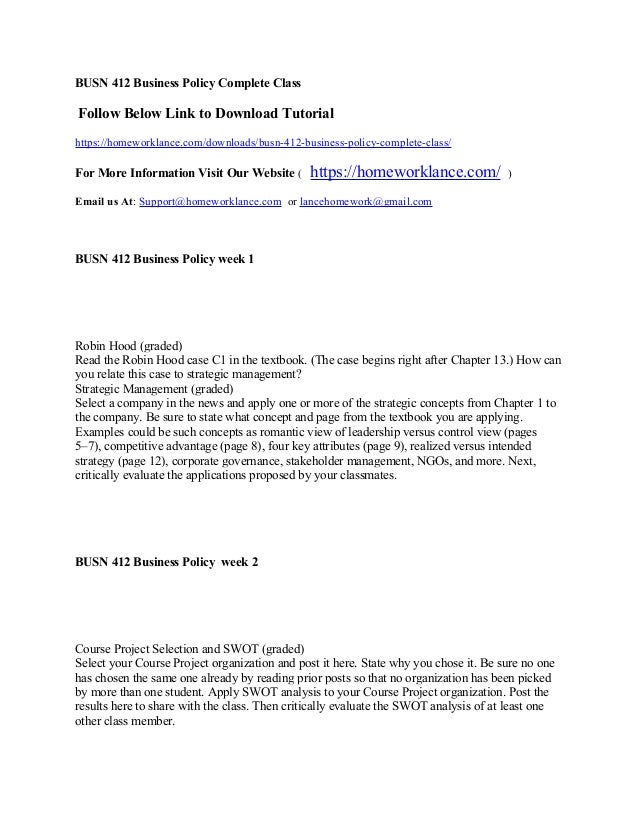 Busn 412 business policy complete class essay 07 image