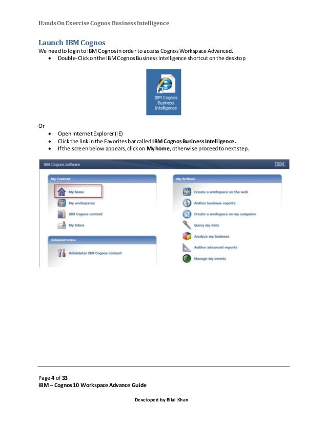cognos workspace advanced