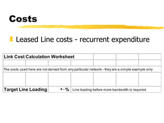 Costs Leased Line costs - recurrent expenditure 