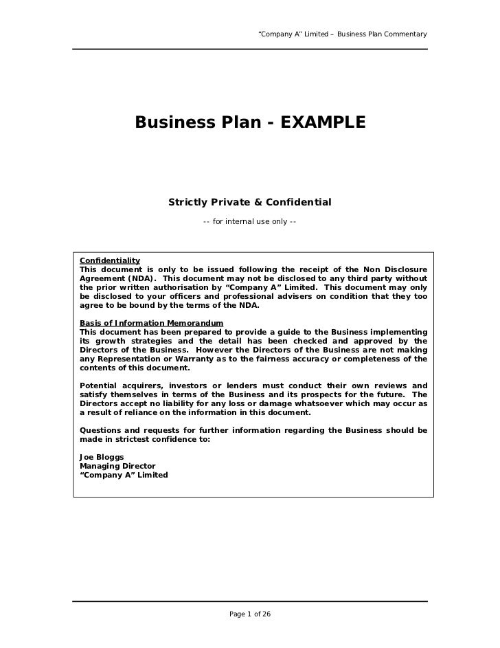composition of a business plan