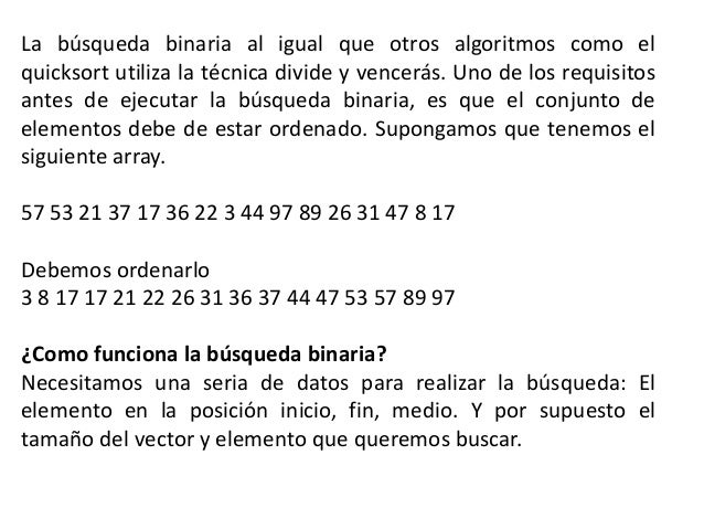 Busqueda Lineal Busqueda Binaria